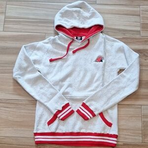 Fan Cloth Team Cream and Red Hooded Eagle Sweater XL